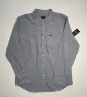 BRIXTON Charter Oxford Long Sleeve Button Up Shirt Mens Small Blue Chambray