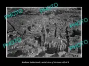 OLD POSTCARD SIZE PHOTO ARNHEM NETHERLANDS HOLLAND TOWN AERIAL VIEW c1940 2