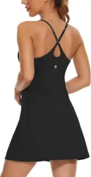 Womens Tennis Dress, 2-in-1 Golf Workout Dress with Built-in Bra & Shorts Poc...