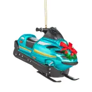 Bloomingdale's Glass Blue Snowmobile Ornament - Exclusive