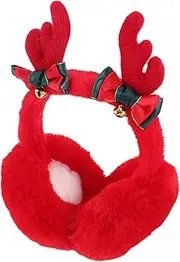 [Yardenfun] Winter Warm Elk Ear Warmers Antler Earmuff Fleece Ear Headband Fluffy Deer Christmas Warmer Ear Protector Head Band Warm Earmuff White Plush