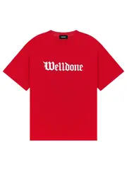 [We11done] 紅色哥德式標誌印花 T 卹