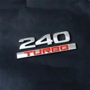 1x Silver 240 + 1x Chrome Red TURBO Metal Sticker Badge Emblem Decal Engine Auto (for: Renault)