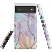 For Google Pixel 6 Case, Shielding Back Cover,Watercolour Floral