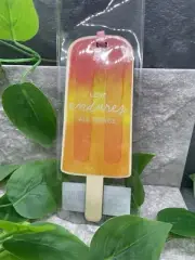 Inspirational Wooden Popsicle Scripture Bookmark w/Satin Ribbon, Orange Love