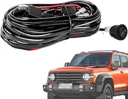 LeoLeoii LED Light Bar Wiring Harness Kit - -Off Button Power Relay Fuse,LED Lead Wire Harness for Offroad Spotlight Truck Wiring Harness Kit