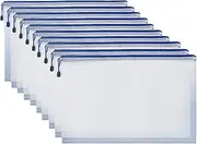 [Bkrdty] Mesh File Pockets Pack of 10 Mesh Document Bag A4 Document Folder Waterproof Plastic File Pockets with Zip for Documents Receipt Paper Exam Sheet Cosmetics