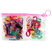 Elastic Hair Bands 140 Pack Mermaid Pastel Colours in Zip Travel Pouch
