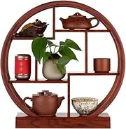 Desktop Antique Shelf Small New Chinese Tea Cup Purple Clay teapot Display Stand Tea Room Tea Table Ornaments Tea Set Storage,B