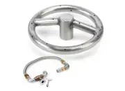 HPC 12" Stainless Steel Round NG Firepit Burner Kit - FPS12KIT