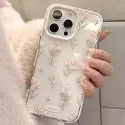 Floral Print Phone Case White - iPhone 14 Pro Max