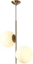CJLWSLCO Lightweight and luxurious Modern Simple 2 Heads Round Ball Glass Chandeliers Bedroom Bedside Cafe Living Room Front Decoration Hanging Lamp LED E27 Light Source Pendant Lightled Modern Simple