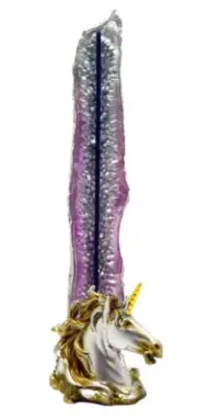 Standing Magical Unicorn Horse Geode Tower Stick Incense Burner, 10" Inches Tall