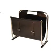 Leatherkart Leather Magazine Stand - Black