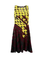 Silk Houndstooth Shift Dress