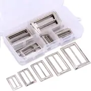 (Sliver-Tri-Glide Slides Buckles) - 25 Pcs Assoreted Metal Tri-Glide Slides Buc