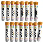 16x VOOST Kids Calcium Berry + Vanilla Effervescent Tablets 20 pack EXP 06/2025