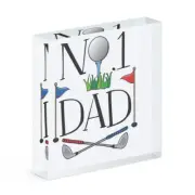 No.1 Dad Golf Acrylic Photo Block Frame Funny Father's Day Gift Present Sport