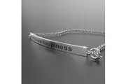 Solid 925 Sterling Silver Bar Bracelet Choose Happiness