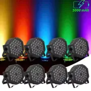 36LED Par CAN Light Stage Lighting Rechargeable Battery RGB Party Disco Remote