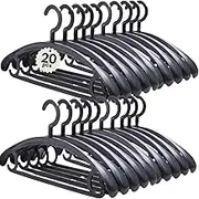 OKAM Wide Shoulder Coat Hangers 20-pack, Suit Hanger, Jacket Hangers. Extra Large Coat Hanger for Jackets; Non-Slip, Wide No Bump Clothes Hanger, 360 Deg Swivel Hook, Black. Suits, Blazers - Bulk Pack
