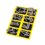 8x Metal Crafts Chinese Ring Puzzle IQ Brain Teaser Kid Adult Educational Toy d