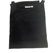 Susan Graver Womens 3X Liquid Knit Top Black Sheer Chiffon Flutter Sleeves NWT