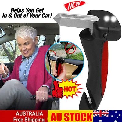 Car Door Handle Disability Elderly Standing Aid Cane Glass Breaker Flashlight PJ