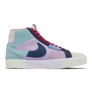 【NIKE 耐吉】滑板鞋 Zoom Blazer Mid 運動 男女鞋 SB 異材質拼接 氣墊 避震 情侶款 藍 紫(DA8854-500)