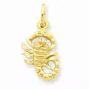 14K YELLOW GOLD SMALL SCORPIO ZODIAC PENDANT / SCORPION CHARM - 0.8 INCHES