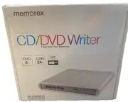 Memorex CD/DVD Writer External Slim DVD 8x CDR 24x USB Powered New