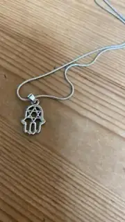 Silver Plated Hamsa Necklace with Star Of David Pendant Jewish Judaica Kabbalah