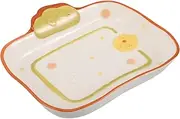 KOMBIUDA Cute Bread Shaped Ceramic Plates Multi Functional Dessert and Cookie Serving Dishes for Dining Table Centerpiece and Kitchen Decor for Thanksgiving and Everyday Use