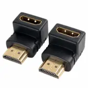 2 x Right Angle HDMI A Male to HDMI Female 90 Degree Adapter Connector Converter