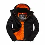 美國百分百【全新真品】SUPERDRY 極度乾燥 ARCTIC 風衣 連帽 外套 防風 夾克 刷毛 黑色 橘色 F965