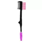 Double-ended Eyebrow Brush Eyelash Brush Comb and Round Comb Teeth (Purple)