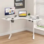 Advwin Electric Standing Desk L Shaped Corner Height Adjustable Sit Stand up Table White