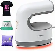 xTool Mini Heat Press Machine - Ultra Light Portable Small Heat Press with 200K NTC Faster Heating & 4-Layer Protection, Mini Iron for Crafting, T-Shirts, Shoes, Hats, DIY Heating Transfer Projects