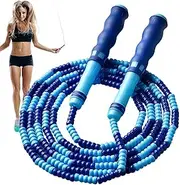 Beaded Jump Rope Adult | Adjustable Jump Rope,8FT Beaded Adjustable String With Ergonomic Handles Professional For Fitness Exercise Gym Home Workout Outdoor Training Weight Loss