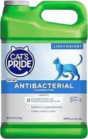Cat's Pride New Antibacterial Cat Litter: Destroys 99.9% of Odor-Causing Bacteria - Powerful Odor Control - Premium Lightweight Clumping Litter - Scented, 12 Pounds
