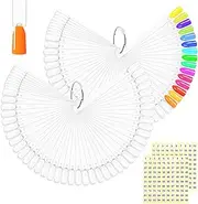 BQAN 100Pcs Nail Swatch Sticks with Ring, Nails Art Display/Practice Sticks for Nail Polish Display Tips