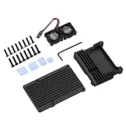 Metal Armor Case Shell Box W/ Dual Fan Heatsink For Raspberry Pi 4 Model B 4B F