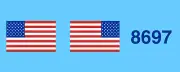 8697 HO American flags decal by Island Modelworks