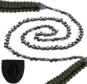 QUWUMGD Pocket Chainsaw 36 inch 48 Teeth/16 Teeth Camping Chain Saws with Paracord Handle Folding Hand Chain Saw Portable Handheld Survival Chain Saw for Wood Cutting Camping Hiking CM