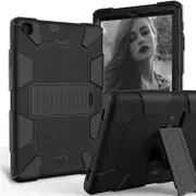Catzon Silicone+PC Case 3-Layer Anti-fall Protective Cover Tablet Stand For Samsung Galaxy Tab A 10.1 inch T510(2019)-8black
