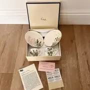 NIB Gien France L’Herbier Du Roy Espresso Coffee Cups & Saucers RMN Collection