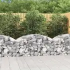 Arched Gabion Basket 150x50x60/80 cm Galvanised Iron Garden Outdoor Decor 53453