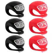 6 Pack Bicycle Light, Silicone Led Bike Light Set, 3 Pcs Bike Headlight and 3...