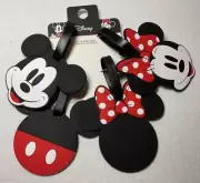 DISNEY MICKEY MOUSE LUGGAGE ID BAG TAGS (4) MINNIE MICKEY ID CARDS NIP
