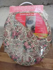 Vintage Toilet Seat Cushion Soft Vinyl Bathmate Pasley Bone Sealed Beautiful